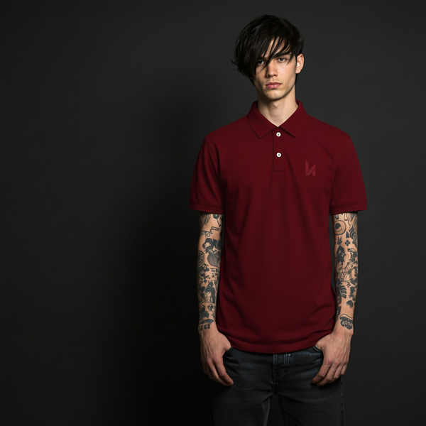 Premium Piqué Cotton Polo T-shirt - Burgundy